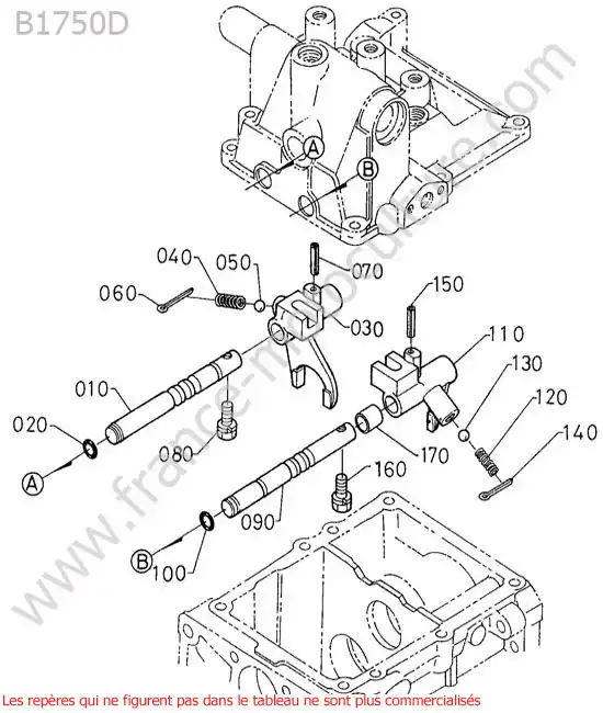 Fourchette changement vitesses KUBOTA B1750D