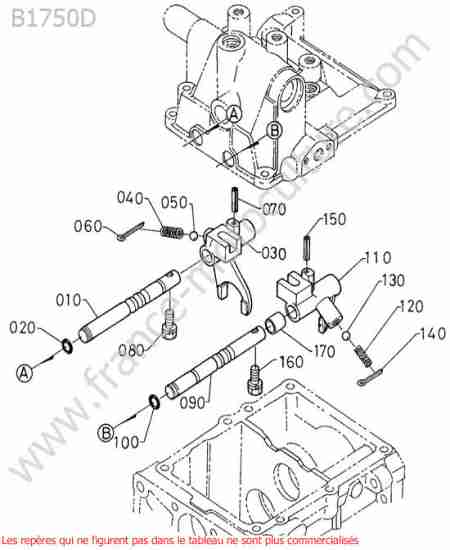 KUBOTA - B1750D : Fourchette changement vitesses
