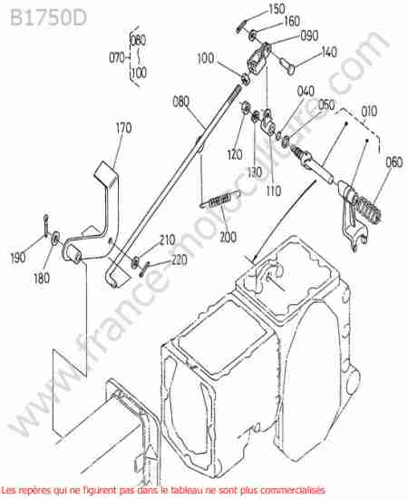 KUBOTA - B1750D : Pedale verrouillage differentiel