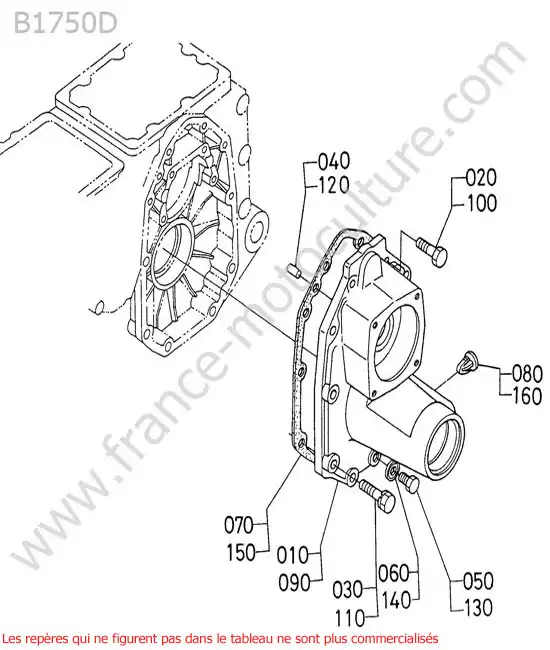 Carter pont arriere KUBOTA B1750D