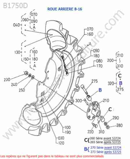 KUBOTA - B1750D : Roue arriere (8-16)