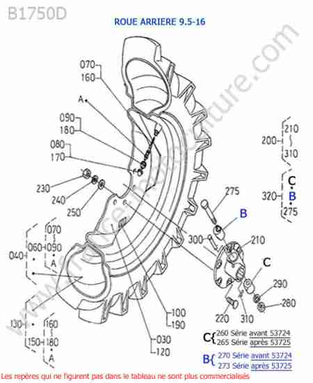 KUBOTA - B1750D : Roue arriere (9.5-16)