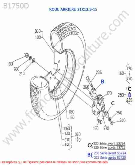 KUBOTA - B1750D : Roue arriere (31x13.5-15)