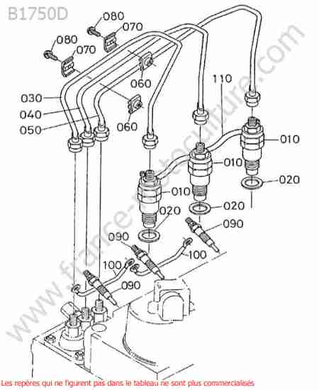 KUBOTA - B1750D : Injecteurs / bougies prechauffage