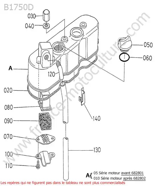 Couvre culasse KUBOTA B1750D
