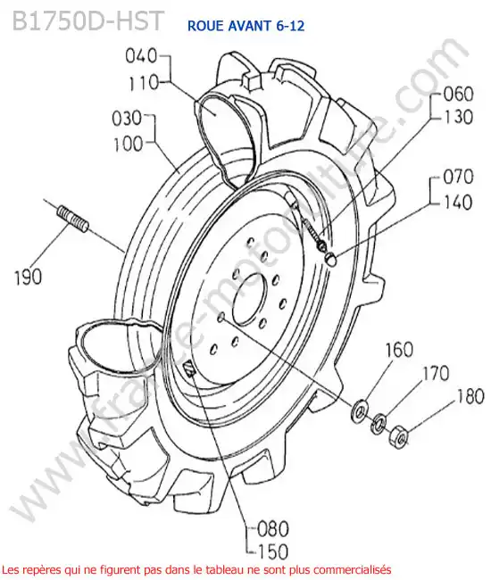 Roue avant (6-12) KUBOTA B1750HST