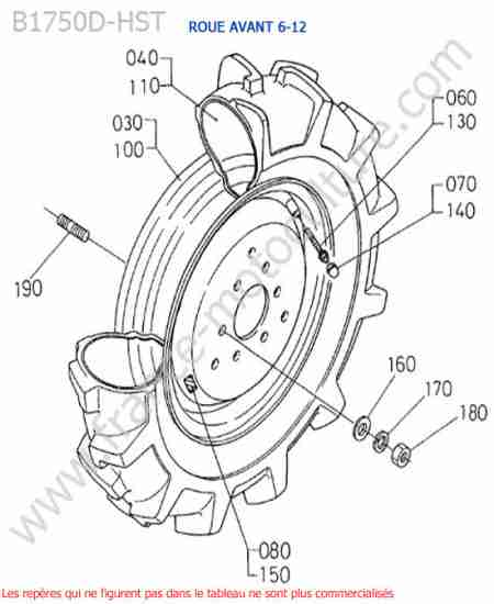 KUBOTA - B1750HST : Roue avant (6-12)