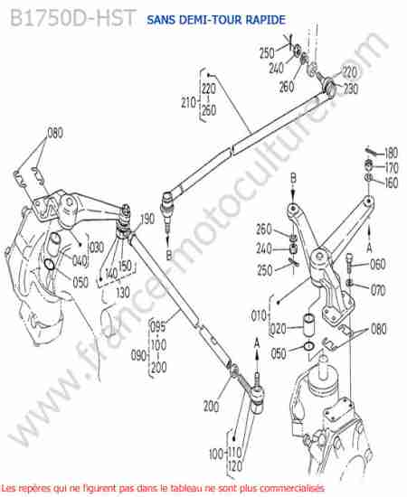 KUBOTA - B1750HST : Rotules direction