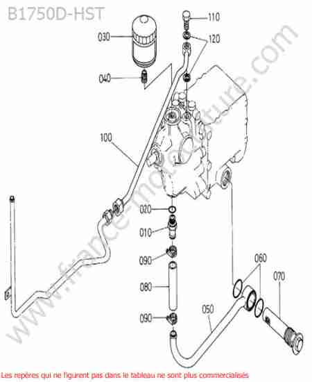KUBOTA - B1750HST : Tuyau hydraulique hst