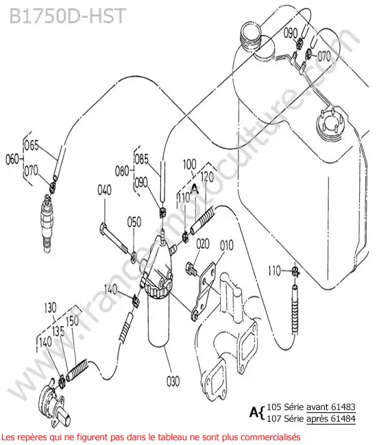 Circuit carburant KUBOTA B1750HST