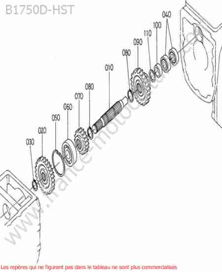 KUBOTA - B1750HST : 4eme arbre