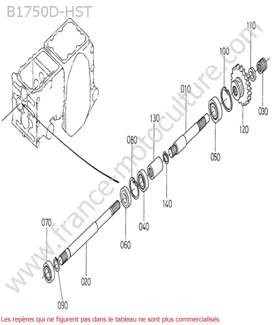 Arbre entrainement avant KUBOTA B1750HST