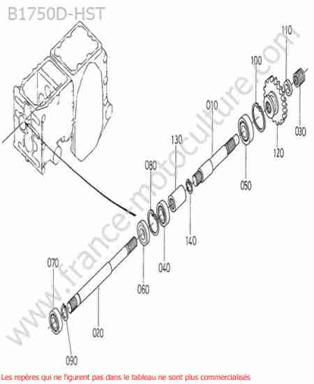 KUBOTA - B1750HST : Arbre entrainement avant