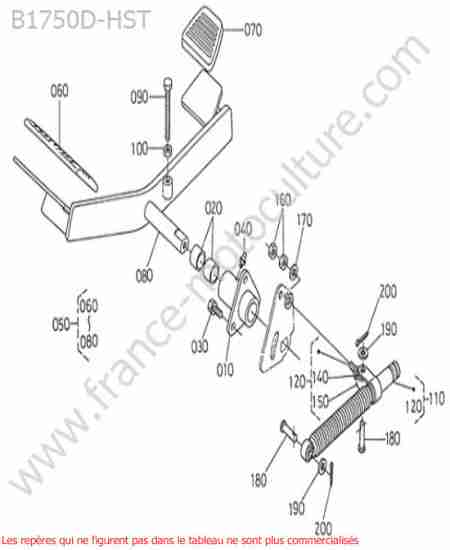 KUBOTA - B1750HST : Pedale avancement