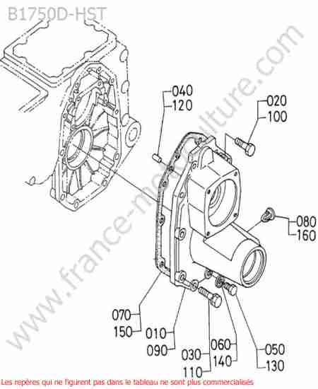 KUBOTA - B1750HST : Carter pont arriere