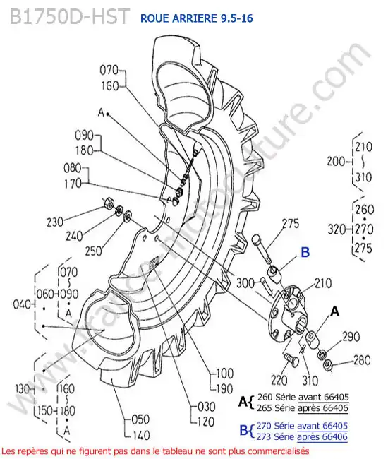 Roue arriere (9.5-16) KUBOTA B1750HST