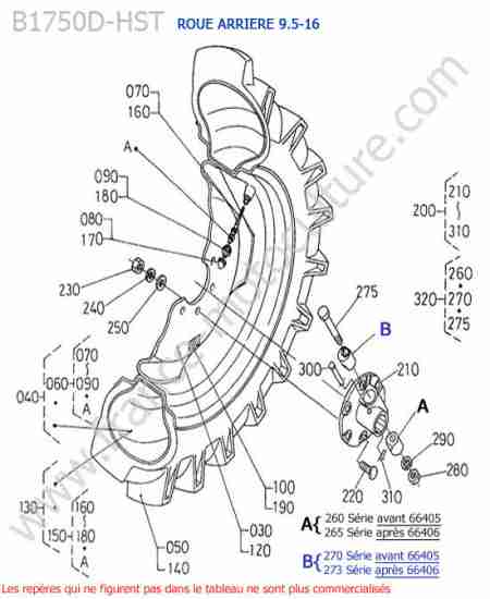 KUBOTA - B1750HST : Roue arriere (9.5-16)