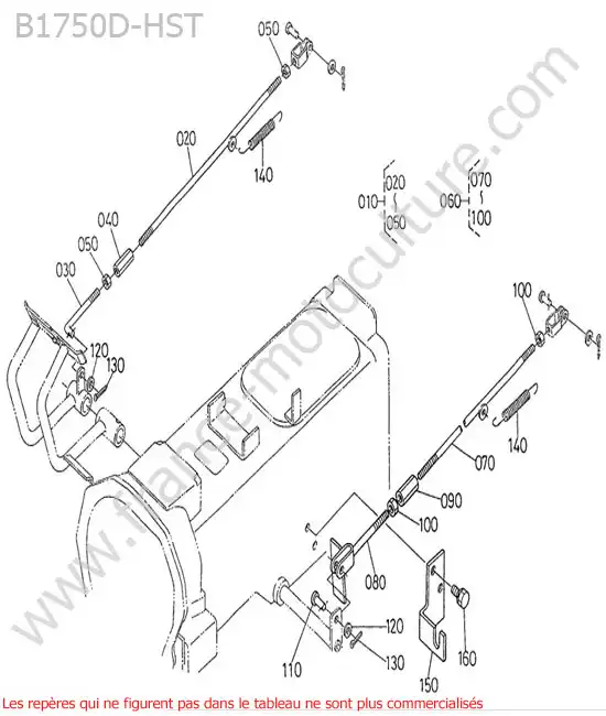 Commande freins KUBOTA B1750HST