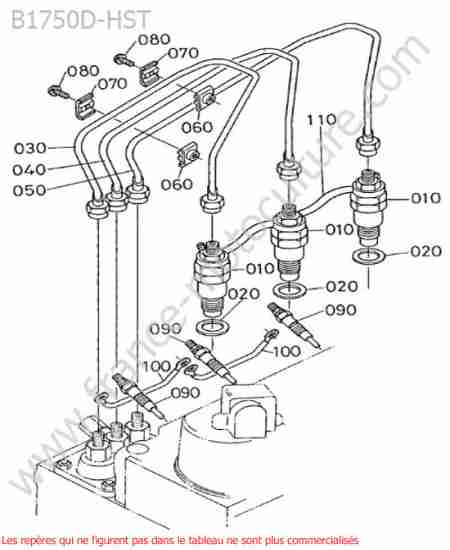 KUBOTA - B1750HST : Injecteur / bougie prechauffage