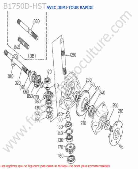 KUBOTA - B1750HST : Reducteur avant
