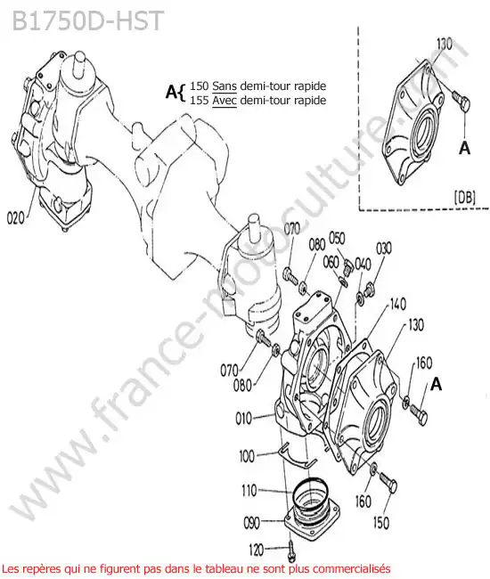 Carter reducteur avant KUBOTA B1750HST