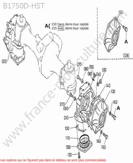 KUBOTA - B1750HST : Carter reducteur avant