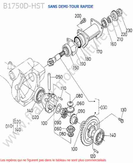 KUBOTA - B1750HST : Differentiel avant