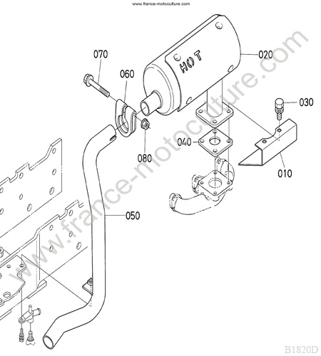 Echappement KUBOTA B1820