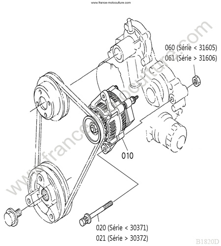 Alternateur KUBOTA B1820