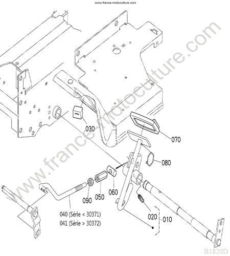 Pédale embrayage KUBOTA B1820
