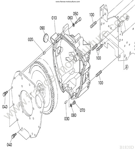 Carter embrayage KUBOTA B1820