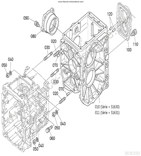 Carter differentiel KUBOTA B1820