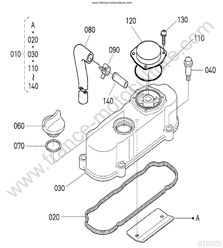 Couvre culasse KUBOTA B1820