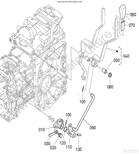 Levier prise force KUBOTA B1820