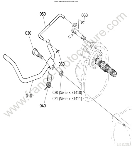 Pédale verrou differentiel KUBOTA B1820