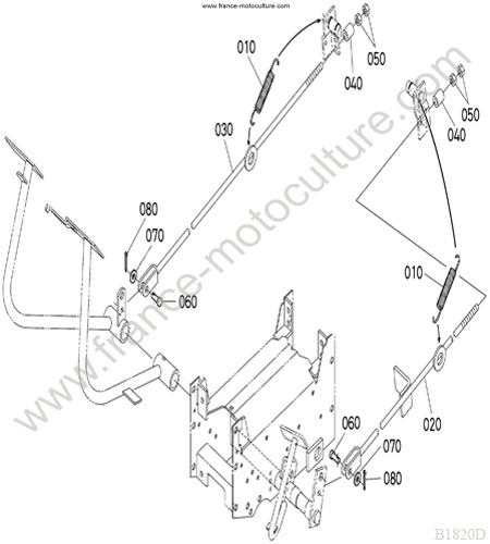 Commande freins KUBOTA B1820