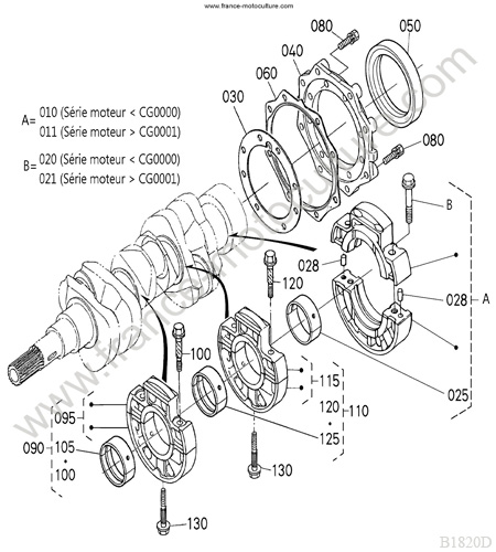 Paliers vilebrequin KUBOTA B1820