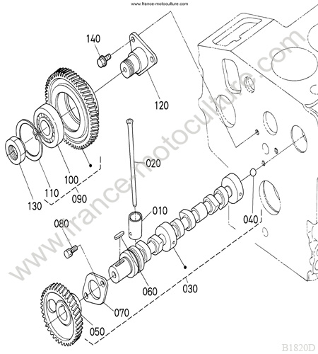 Arbre cames KUBOTA B1820