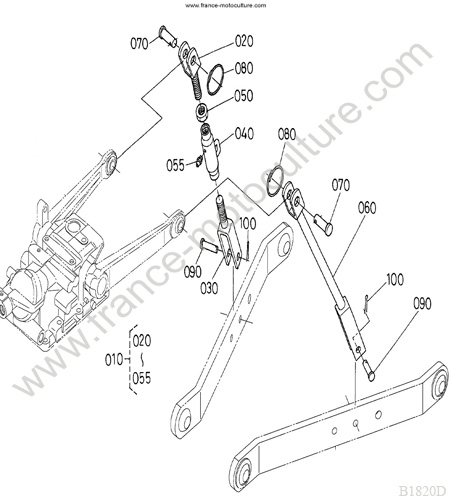 Barre relevage KUBOTA B1820