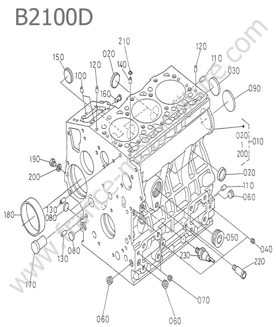 Bloc moteur KUBOTA B2100
