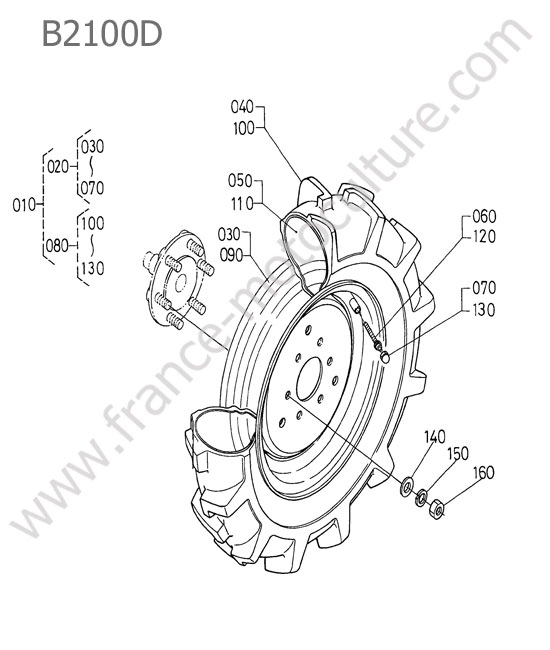 Roue avant 6-12 KUBOTA B2100
