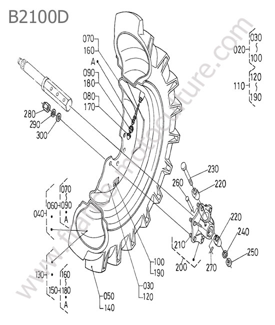 Roue arriere 9.5-16 KUBOTA B2100