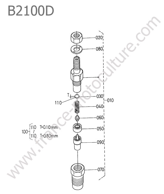 Injecteur - details KUBOTA B2100