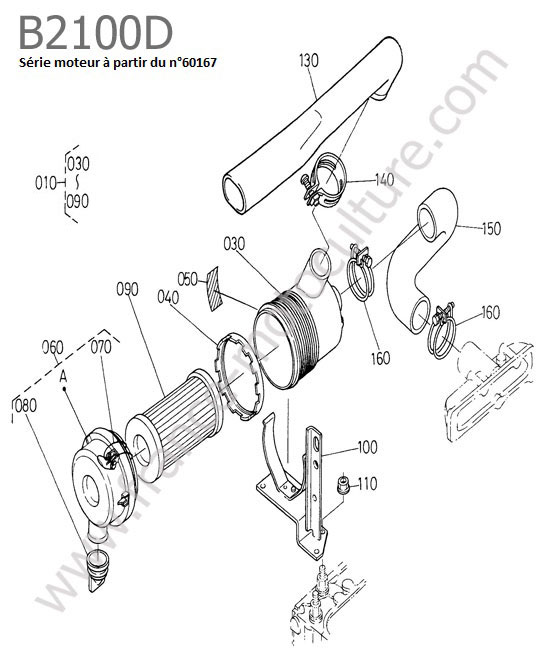 Filtre air 2 KUBOTA B2100