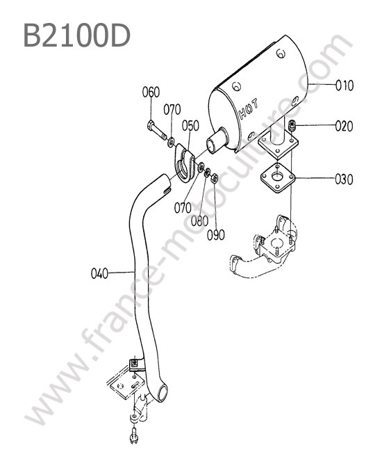Silencieux KUBOTA B2100