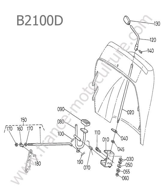 Levier accelerateur KUBOTA B2100