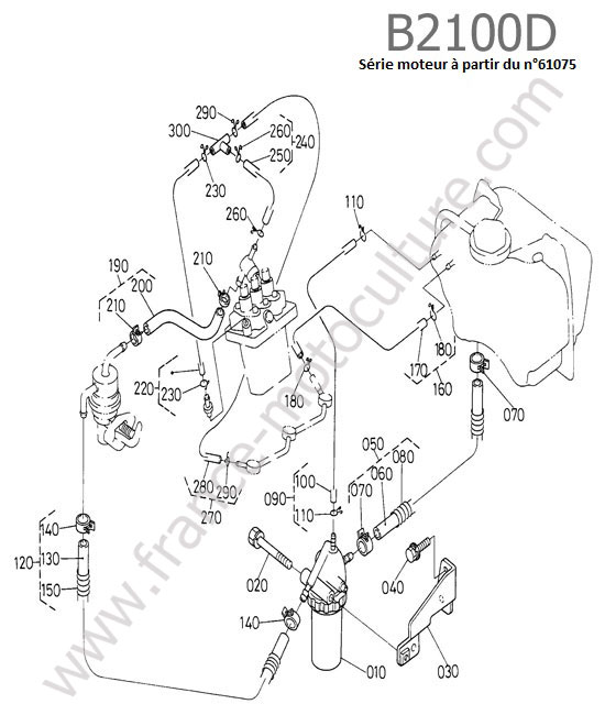 Tuyau carburant 2 KUBOTA B2100