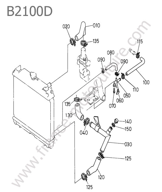 Durite radiateur KUBOTA B2100