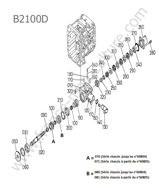 Prise force ventrale KUBOTA B2100