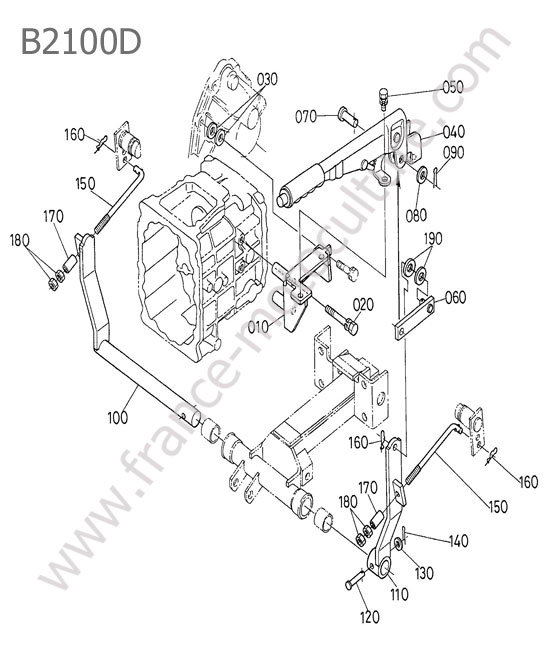 Levier frein stationnement KUBOTA B2100